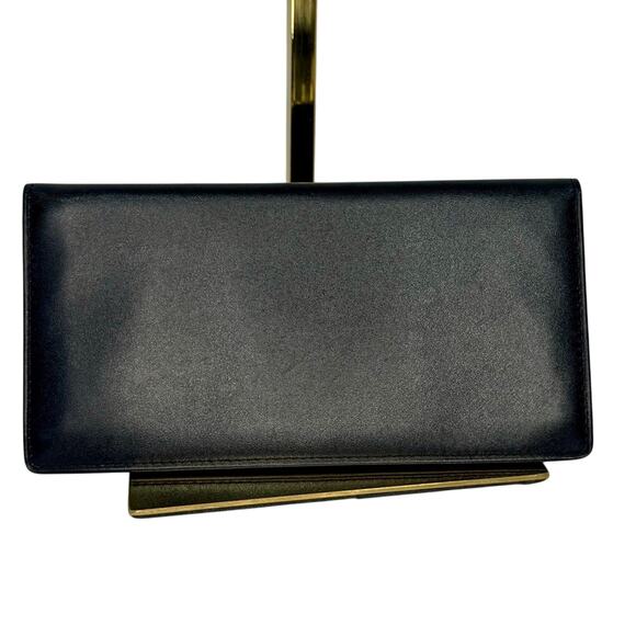 Dunhill Black Leather Long Bifold Wallet Gold Corner Accents – Vintage Luxury - Picture 5 of 7